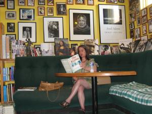 Jenny reading Cover of Snow to the audience