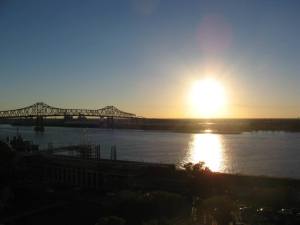 watching sunset on ms river